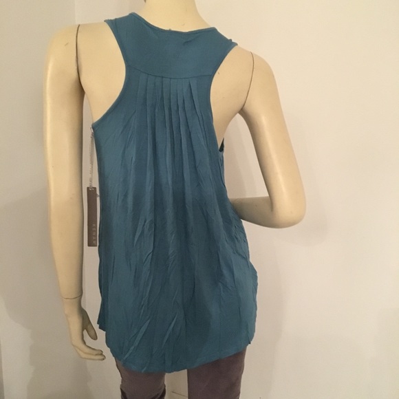 🔴 Kenar bead embellished racerback tank top asymmetrical hemline - Picture 4 of 6